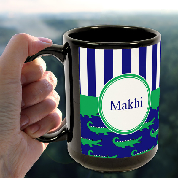 Alligators & Stripes 15oz. Black Mug - LIFESTYLE
