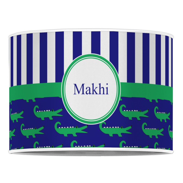 Alligators & Stripes 16" Drum Lampshade - FRONT (Poly Film)