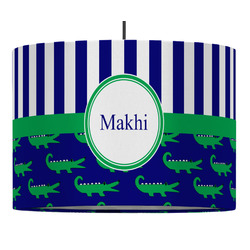 Alligators & Stripes Drum Pendant Lamp (Personalized)
