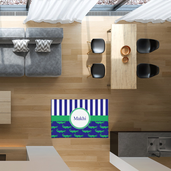 Alligators & Stripes 2'x3' Indoor Area Rugs - IN CONTEXT