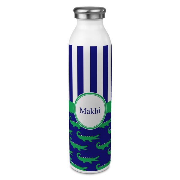 Custom Alligators & Stripes 20oz Stainless Steel Water Bottle - Full Print (Personalized)