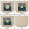Alligators & Stripes 3 Reusable Cotton Grocery Bags - Front & Back View