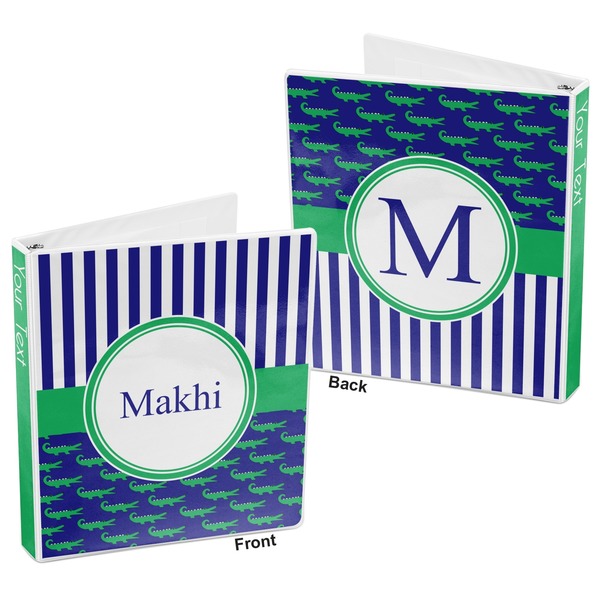 Alligators & Stripes 3-Ring Binder Front and Back