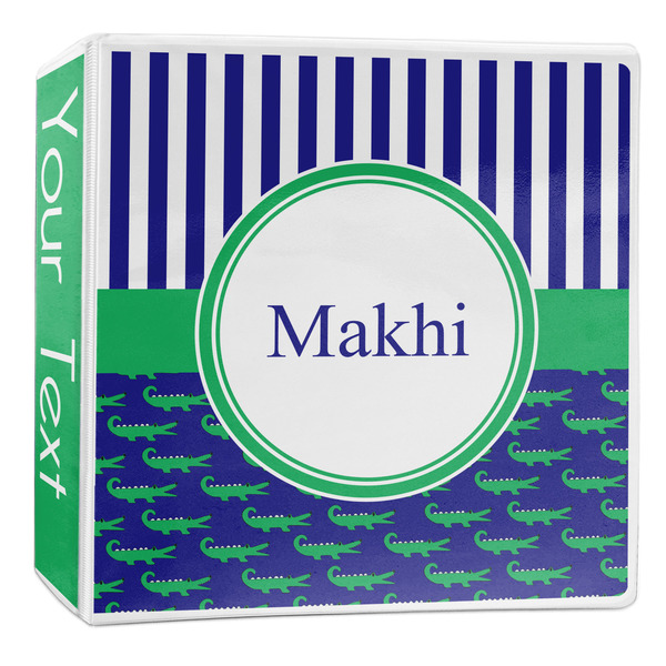 Custom Alligators & Stripes 3-Ring Binder - 2 inch (Personalized)