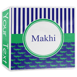 Alligators & Stripes 3-Ring Binder - 3 inch (Personalized)