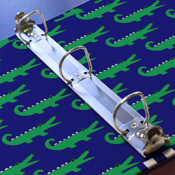 Alligators & Stripes 3 Ring Binders - Full Wrap - 1" - DETAIL