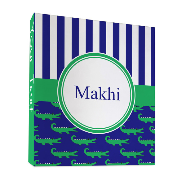 Custom Alligators & Stripes 3 Ring Binder - Full Wrap - 1" (Personalized)