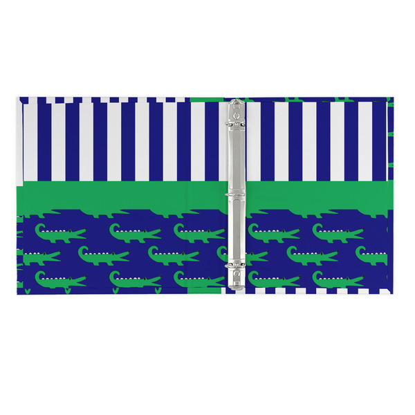 Alligators & Stripes 3 Ring Binders - Full Wrap - 1" - OPEN INSIDE