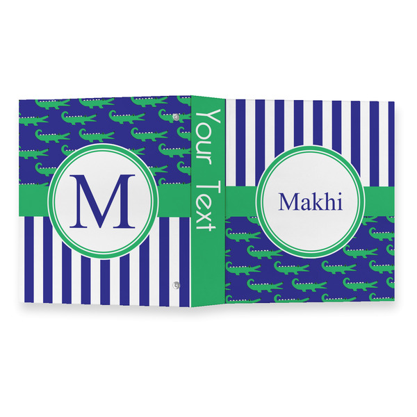 Alligators & Stripes 3 Ring Binders - Full Wrap - 1" - OPEN OUTSIDE