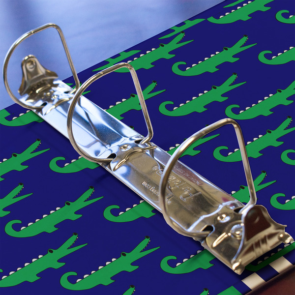 Alligators & Stripes 3 Ring Binders - Full Wrap - 2" - DETAIL
