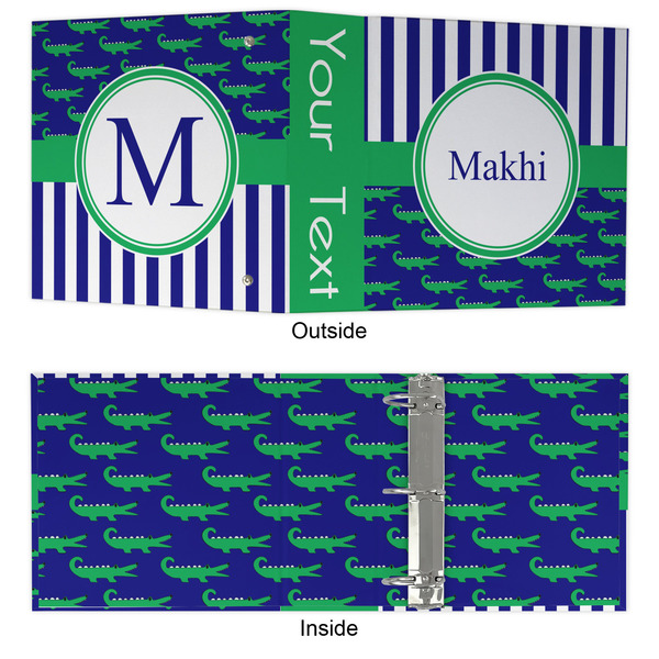 Alligators & Stripes 3 Ring Binders - Full Wrap - 3" - APPROVAL