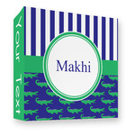 Alligators & Stripes 3 Ring Binder - Full Wrap - 3" (Personalized)