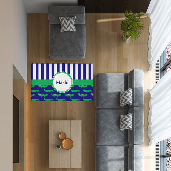 Alligators & Stripes 3'x5' Indoor Area Rugs - IN CONTEXT