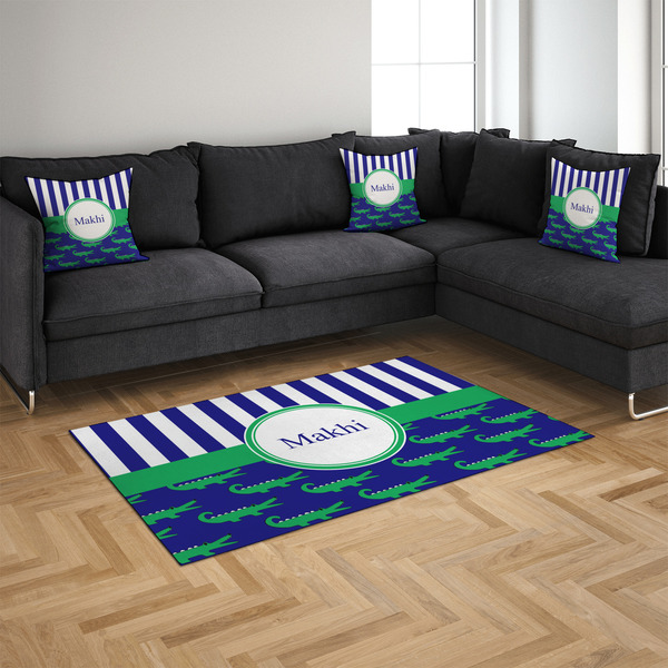 Alligators & Stripes 4'x6' Indoor Area Rugs - IN CONTEXT