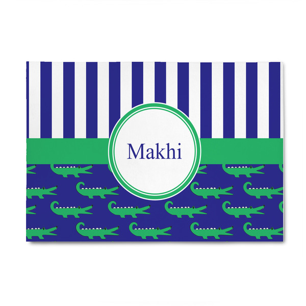 Custom Alligators & Stripes 4' x 6' Indoor Area Rug (Personalized)