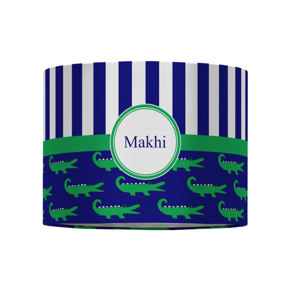 Alligators & Stripes 8" Drum Lampshade - FRONT (Fabric)