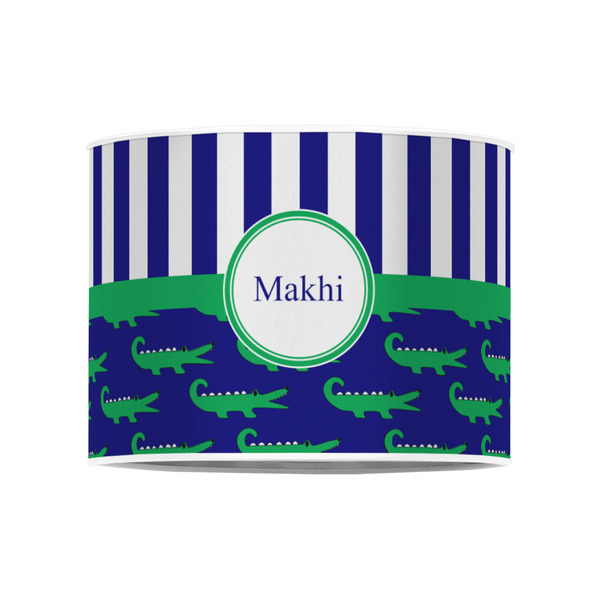 Alligators & Stripes 8" Drum Lampshade - FRONT (Poly Film)