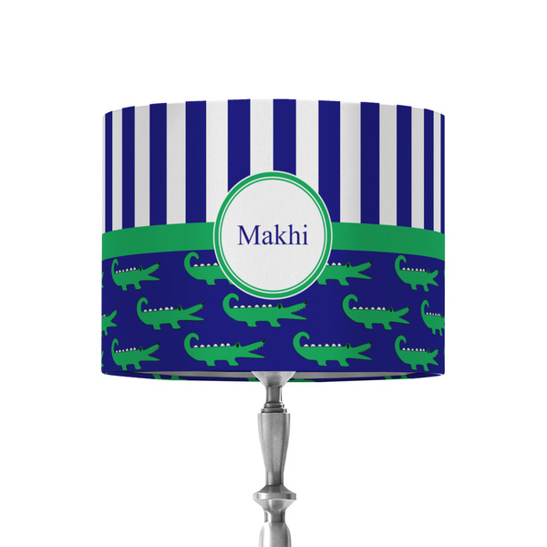 Custom Alligators & Stripes 8" Drum Lamp Shade - Fabric (Personalized)