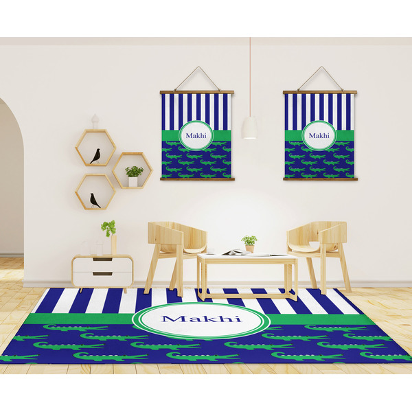 Alligators & Stripes 8'x10' Indoor Area Rugs - IN CONTEXT