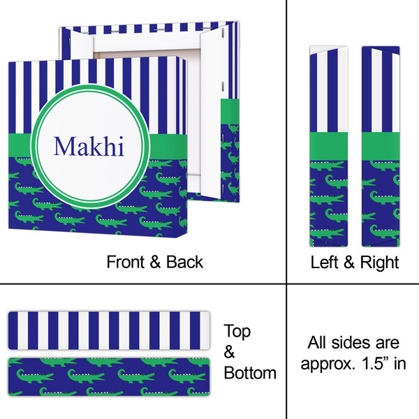 Alligators & Stripes 8x8 - Canvas Print - Approval