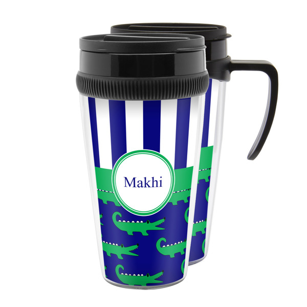 Custom Alligators & Stripes Acrylic Travel Mug (Personalized)