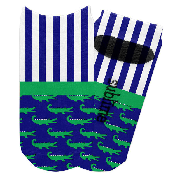 Custom Alligators & Stripes Adult Ankle Socks