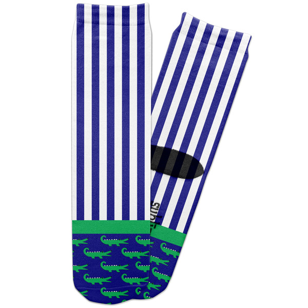 Custom Alligators & Stripes Adult Crew Socks