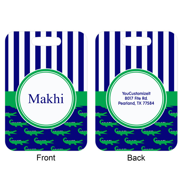 Alligators & Stripes Aluminum Luggage Tag (Front + Back)
