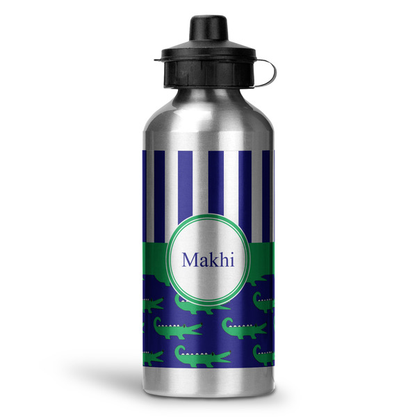 Custom Alligators & Stripes Water Bottle - Aluminum - 20 oz (Personalized)