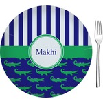 Alligators & Stripes 8" Glass Appetizer / Dessert Plates - Single or Set (Personalized)
