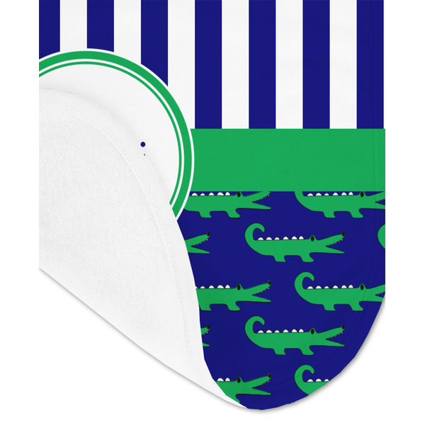 Alligators & Stripes Baby Bib - AFT detail