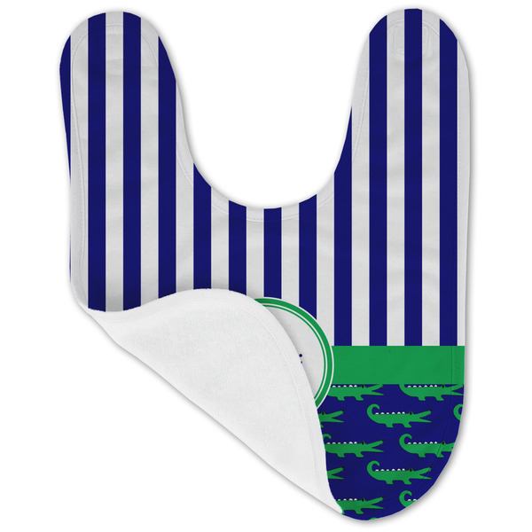 Alligators & Stripes Baby Bib - AFT folded