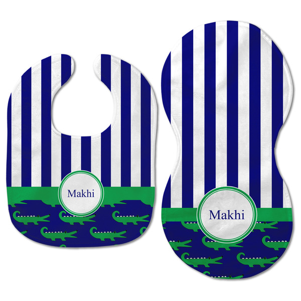 Alligators & Stripes Baby Bib & Burp Set - Approval (new bib & burp)