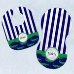 Alligators & Stripes Baby Bib & Burp Set w/ Name or Text