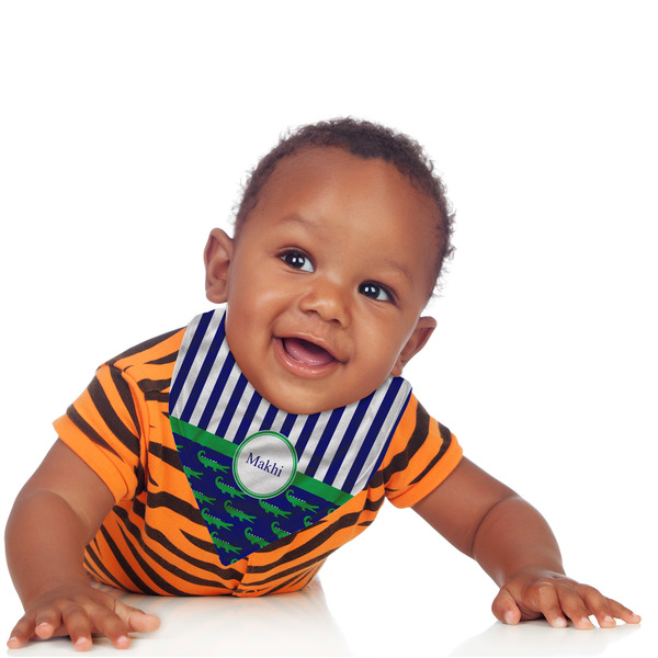 Alligators & Stripes Bandana Bib - (Lifestyle 1 boy)
