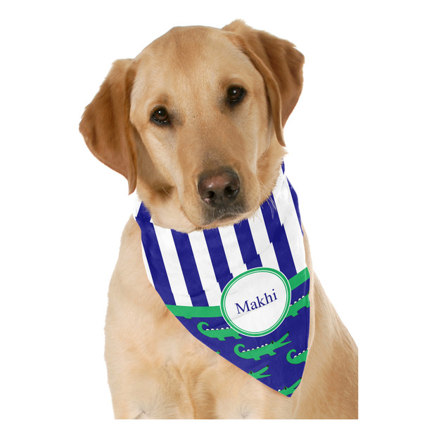 Custom Alligators & Stripes Dog Bandana Scarf w/ Name or Text