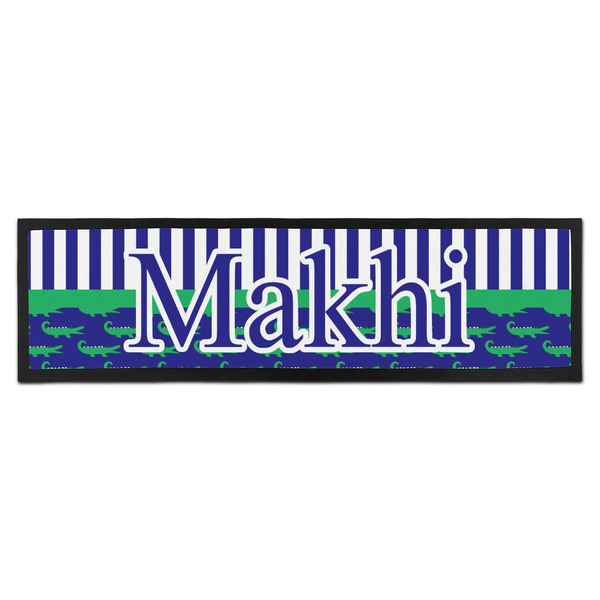 Custom Alligators & Stripes Bar Mat - Large (Personalized)