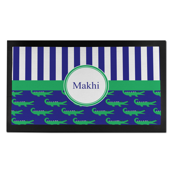 Custom Alligators & Stripes Bar Mat - Small (Personalized)