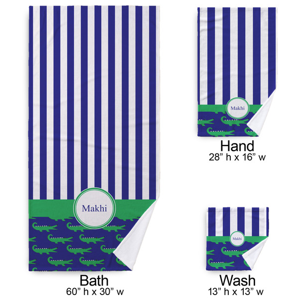 Alligators & Stripes Bath Towel Sets - 3-piece - Approval