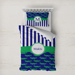 Alligators & Stripes Duvet Cover Set - Twin XL (Personalized)