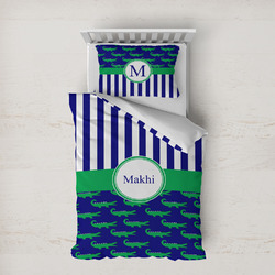 Alligators & Stripes Duvet Cover Set - Twin XL (Personalized)