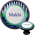 Alligators & Stripes Cabinet Knob (Black) (Personalized)