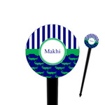Alligators & Stripes 4" Round Plastic Food Picks - Black - Single Sided (Personalized)