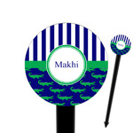 Alligators & Stripes 6" Round Plastic Food Picks - Black - Single Sided (Personalized)