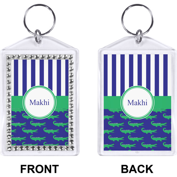 Alligators & Stripes Bling Keychain (Front + Back)