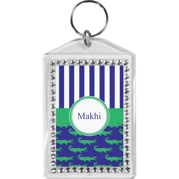 Custom Alligators & Stripes Bling Keychain (Personalized)