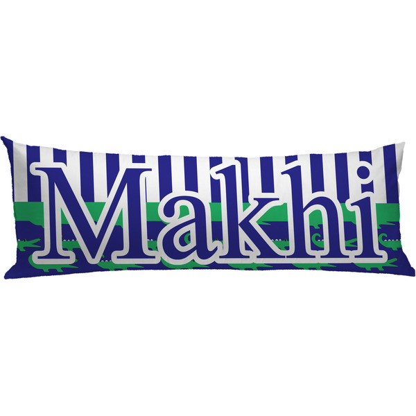 Custom Alligators & Stripes Body Pillow Case (Personalized)