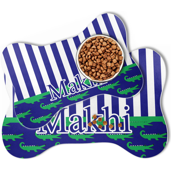 Alligators & Stripes Bone Shaped Dog Mats - MAIN