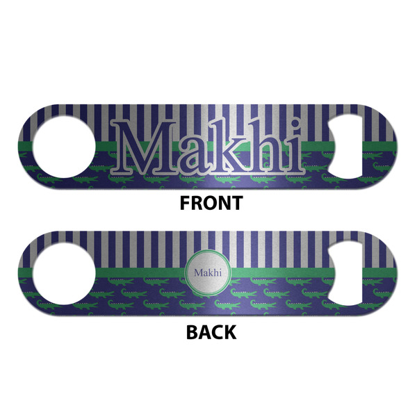 Alligators & Stripes Bottle Opener - Front & Back