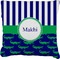 Alligators & Stripes Faux-Linen Throw Pillow 18" (Personalized)